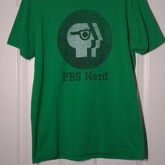 PBS Nerd USED Shirt (M, Green, Public Broadcasting Service, Television) - Picture 6 of 8